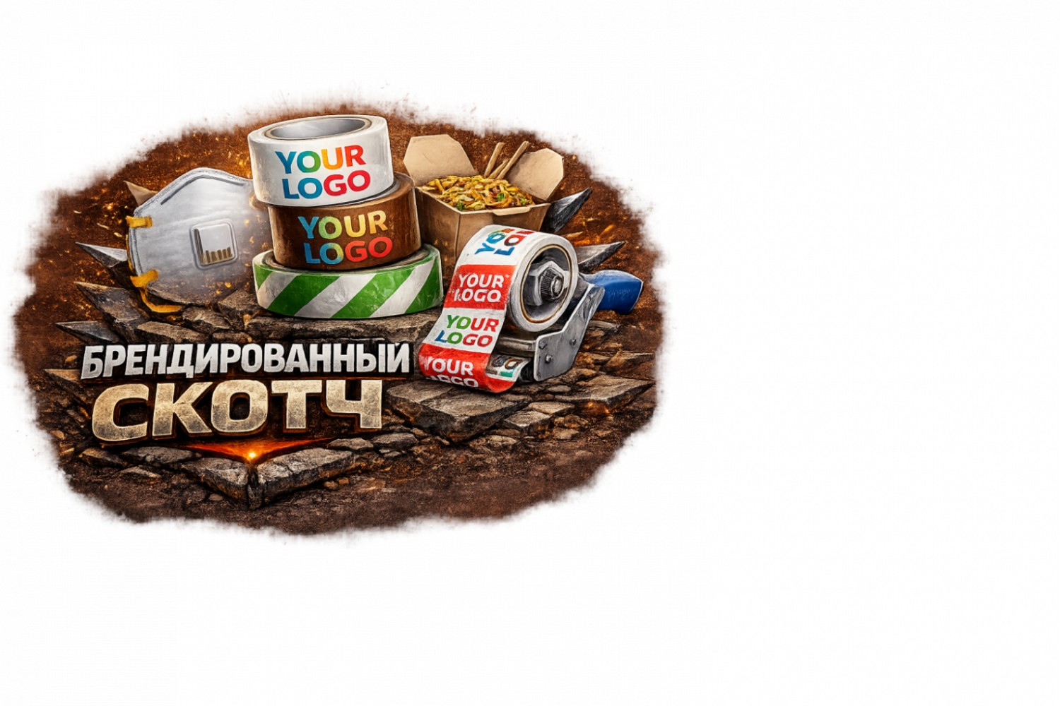 Брендированный скотч с Вашим логотипом